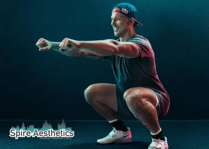Image of man build leg muscle Allesley through exercise